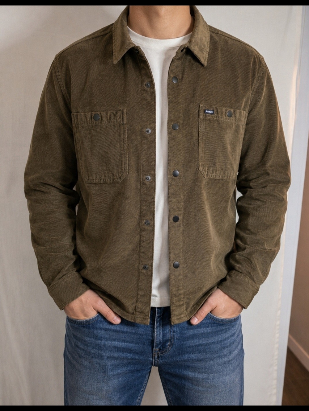 Buffalo Jeans Corduroy Shacket Men's 2XL Snap Buttons Shirt Jacket